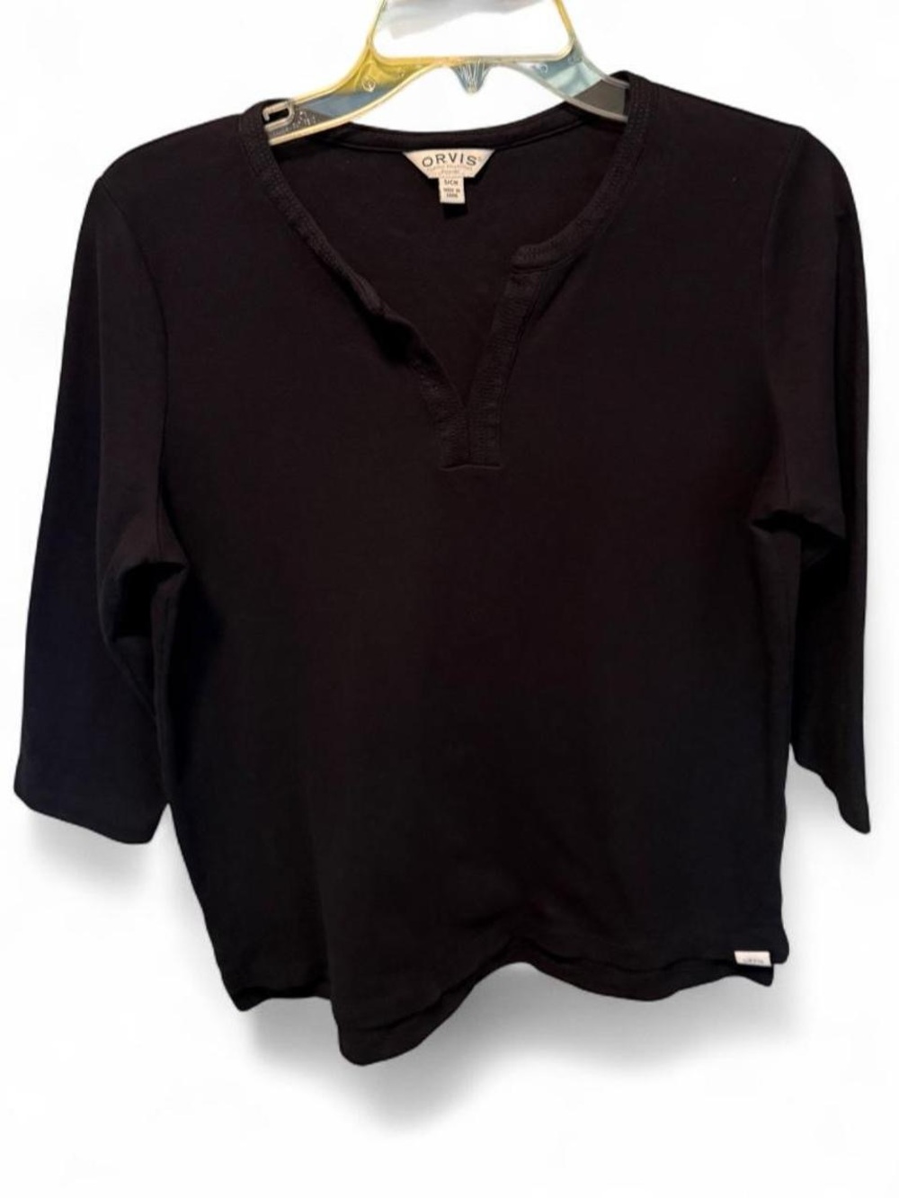Orvis Black Long Sleeve Henley Top